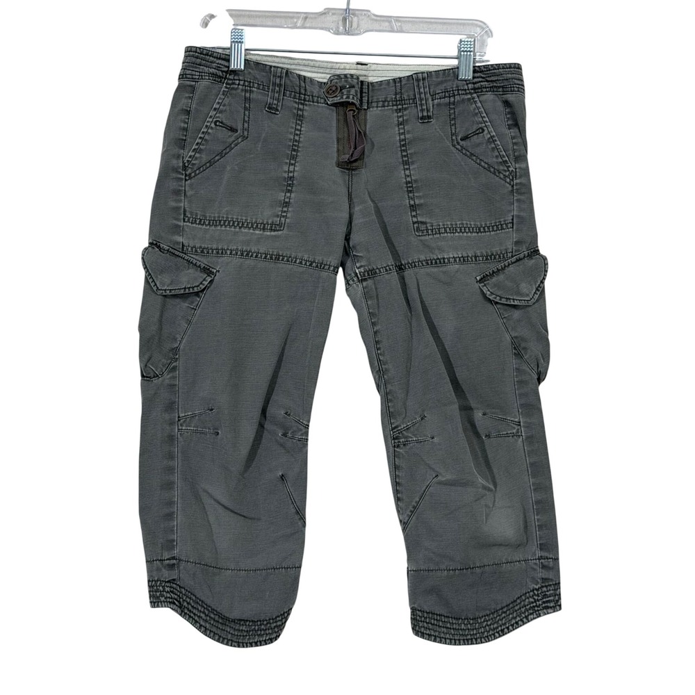 Miss Bisou Gorpcore Utility Cargo Crop‎ Pants Olive Tactical Outdoor Boho